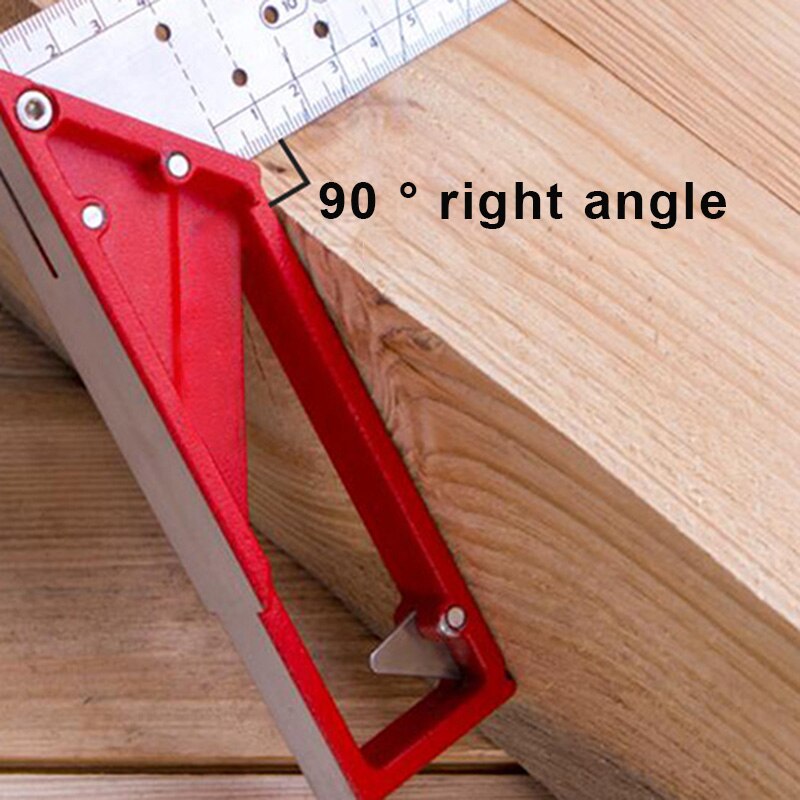 Precision Marking Square Ruler Stainless Steel Woodworking Tool Line Maker with Holes & Suspended for Art Draw Hogard