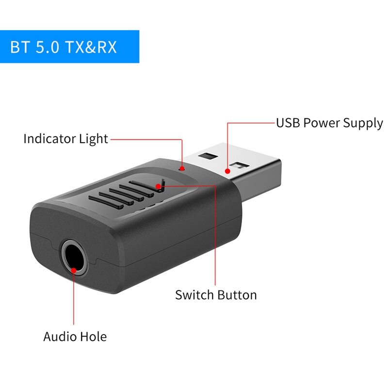 4-in-1 USB Bluetooth Sender Bluetooth Empfänger 5,0 PC TV o Absender