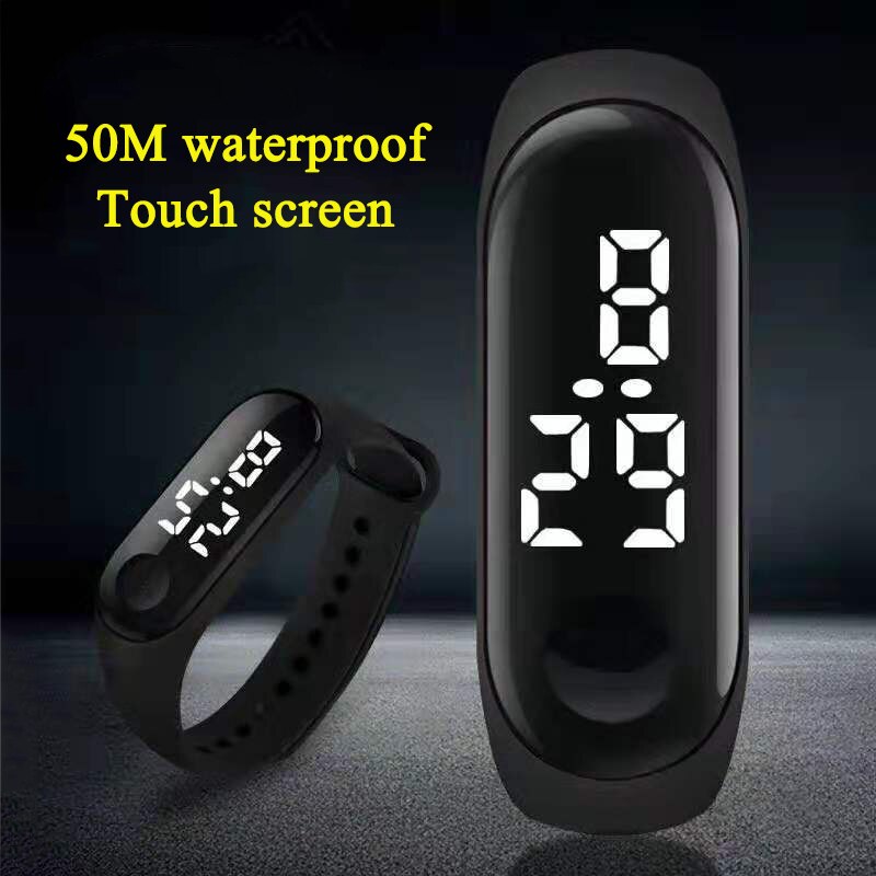 50M smart watch Waterproof Child Watch LED Sport Digital Watch Children Wristwatch Touch Screen Silicone Strap Watch for Kids