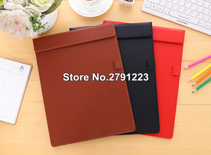 A4 Leather Folder Board Signature Writing Pad Hotel Conference Pad folio Leather Manager filing products