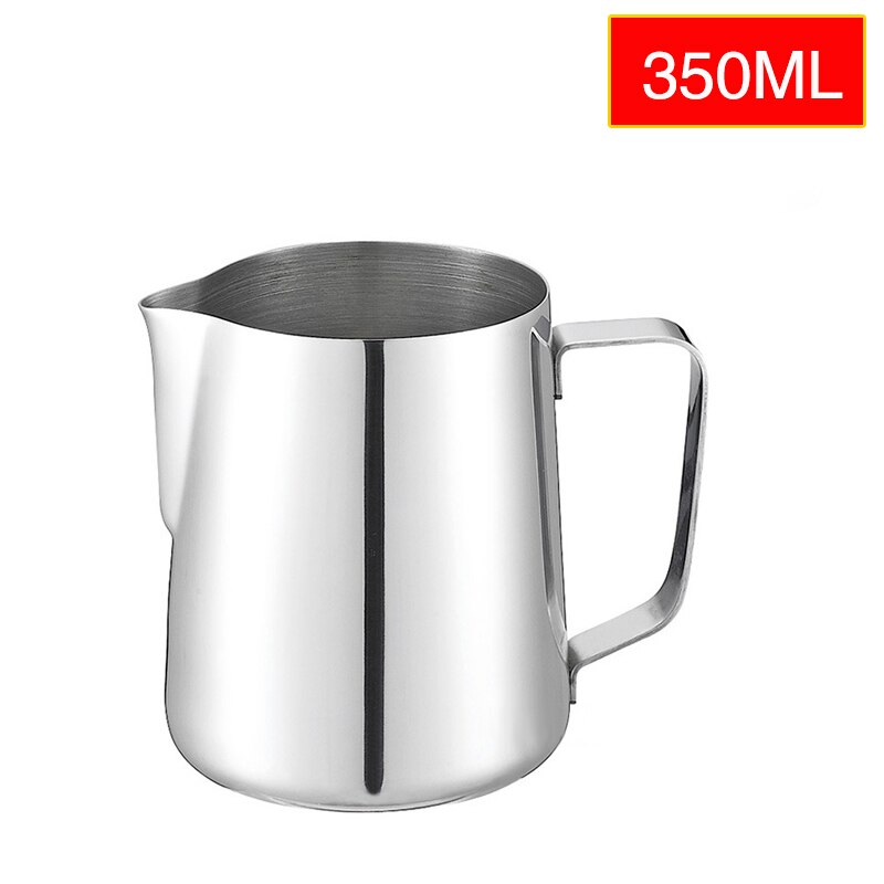 Stainless Steel Milk Frothing Jug Thick Coffee Milk Foamer Mugs Italian Latte Art Jug Milk Pitcher Frother Cup scale 350 -1000ml: 350ml