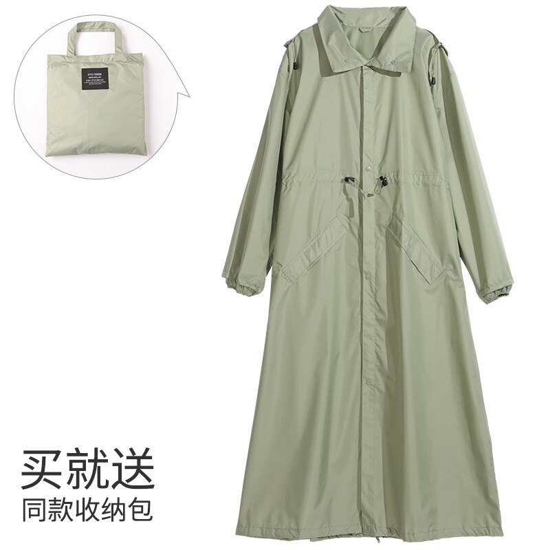 Lange Regenjas Vrouwen Mannen Waterdicht Winddicht Hooded Licht Regen Jas Poncho Jas Mantel Vrouwelijke Chubasqueros Witte Jas Binnen: 17001Green