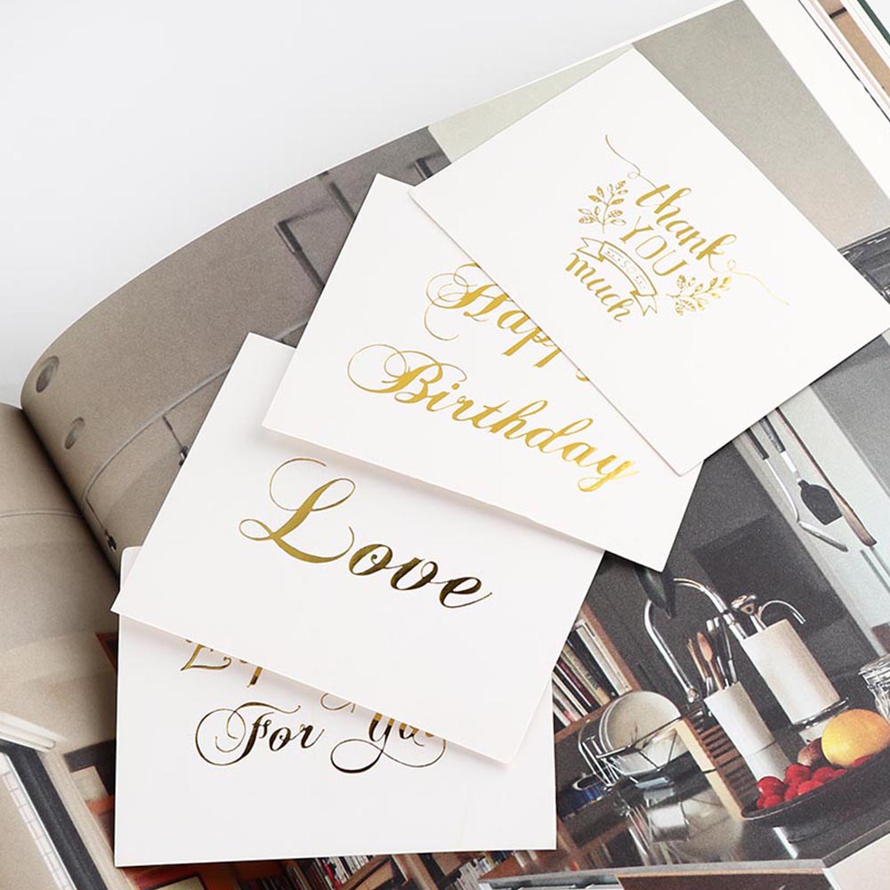 100 Pcs Mini Ouro Em Relevo Cartão de agradecimento Dos Namorados Feliz Aniversário Carta Cartões Do Convite Do Casamento da Festa de Natal