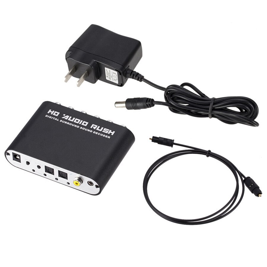 Convertisseur Audio numérique vers analogique, AUX 3.5mm vers 6RCA 5.1 canaux stéréo USB DAC convertisseur Audio AC3 décodeur de son optique SPDIF Coaxial: US plug