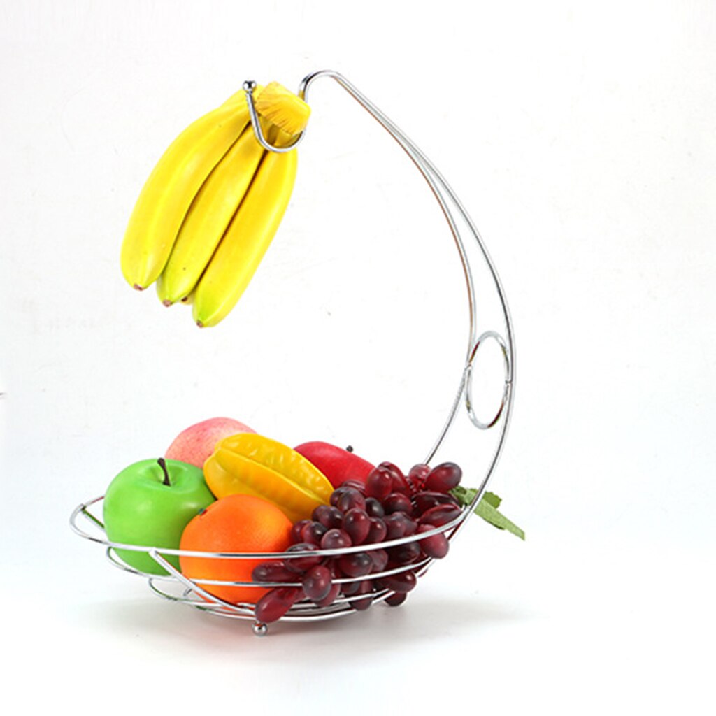 Banan krog træ bøjle med frugt skål kurv stativ æble orange spisebord køkkenbord arrangør: Bronze