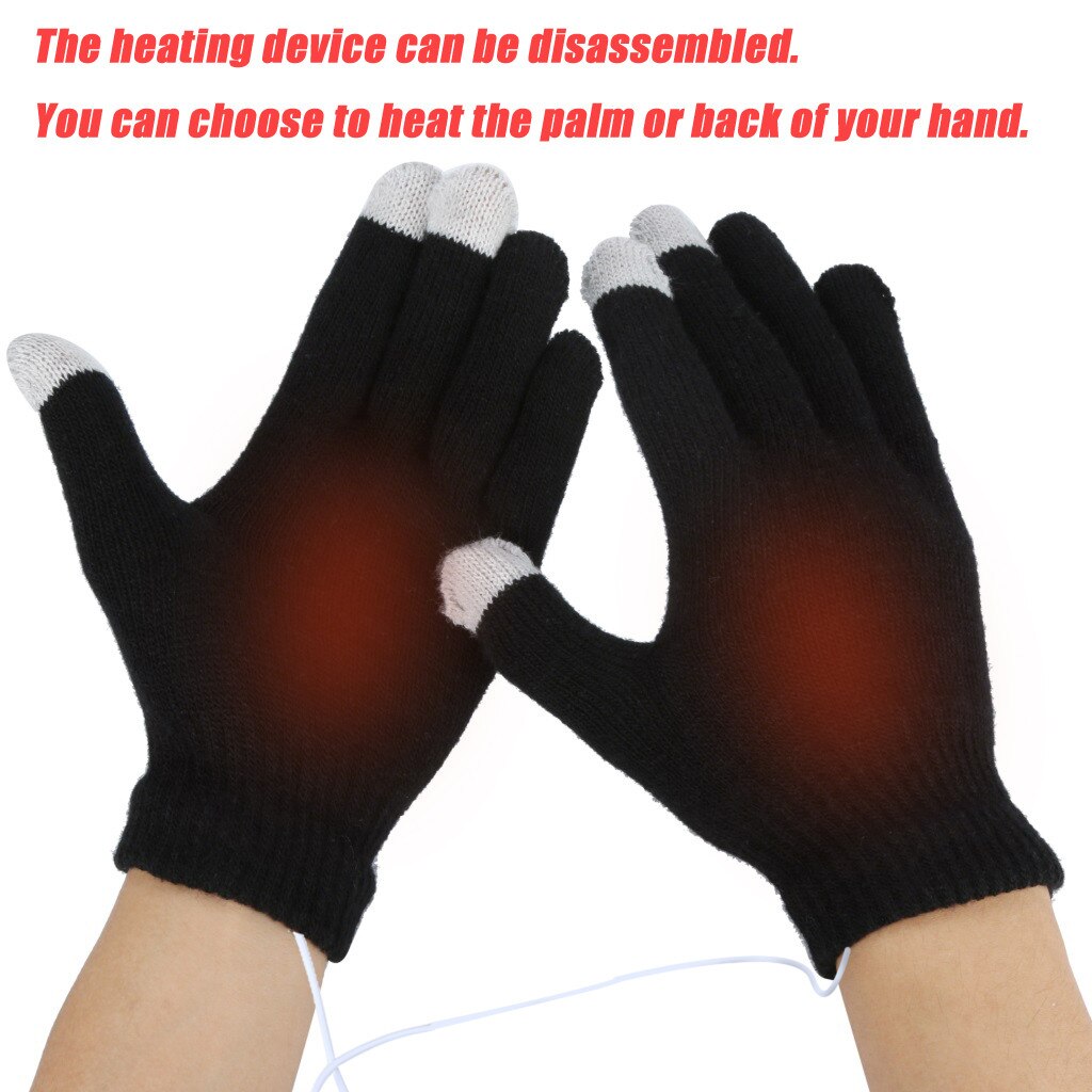 Men Women USB Heating Gloves Warm Hand Constant Temperature Portable Soft Wearable Winter Touch Screen Smart Phone gloves