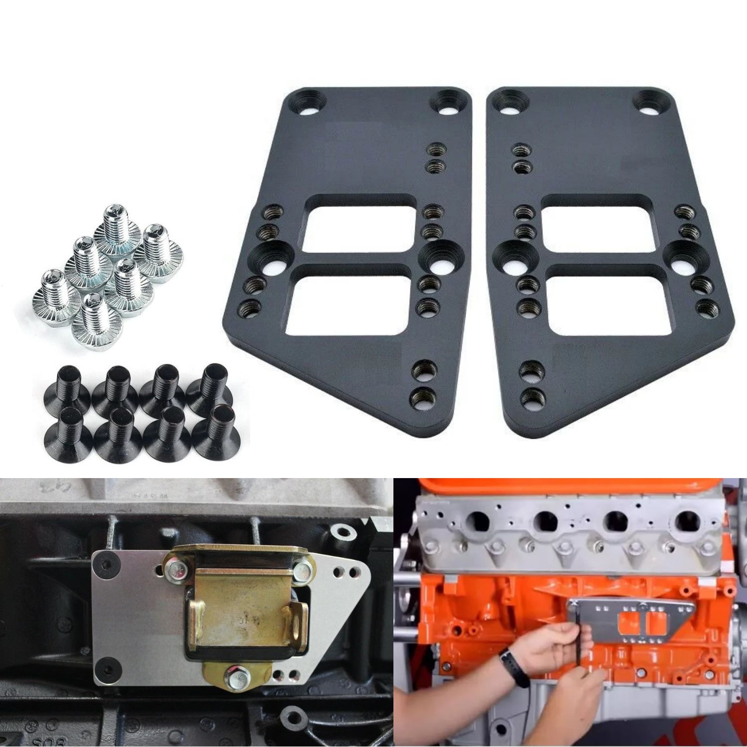 SBC Vehicle to LS Engine Motor Mount Adapter Plate Universal Swap Bracket Small Block LS Conversion Adjustable LS1 LS3 LS2 LQ4