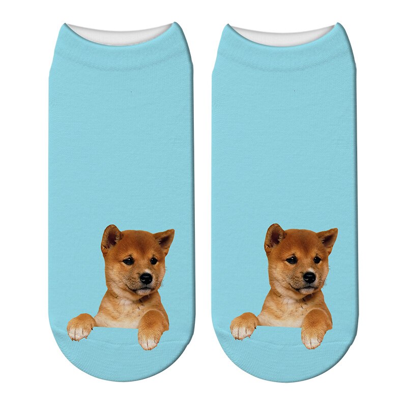 Calcetines impresión en 3D divertida estilo Harajuku Kawaii para mujer, calcetín tobilleros de corte bajo, de perro Multicolor, para Navidad,: Style5