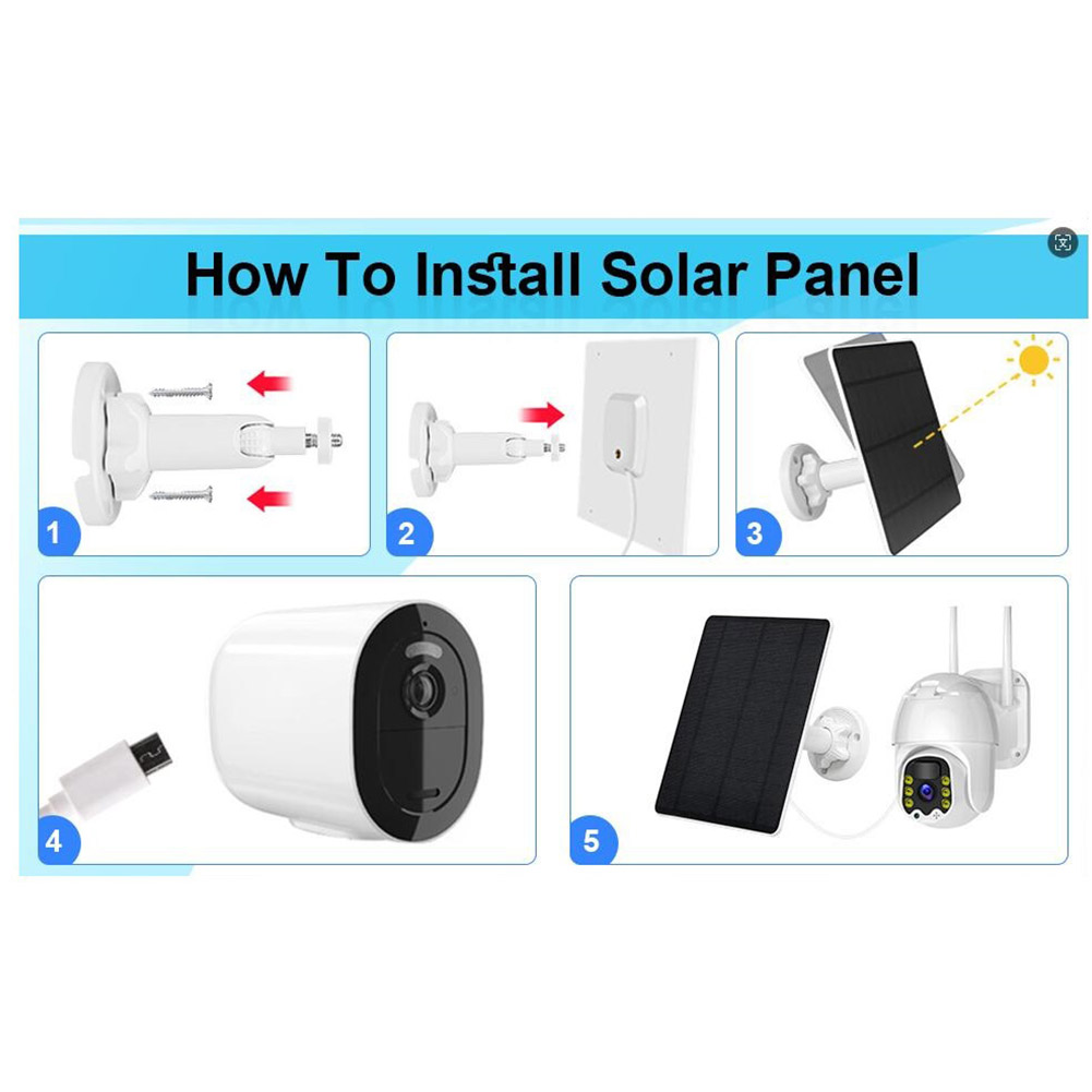 Kamera bezpieczeństwa 12W Panel słoneczny IP65 Wodoodporny panel słoneczny USB 360 ° Regulowana ładowarka zewnętrzna do ogniw słonecznych do kamer