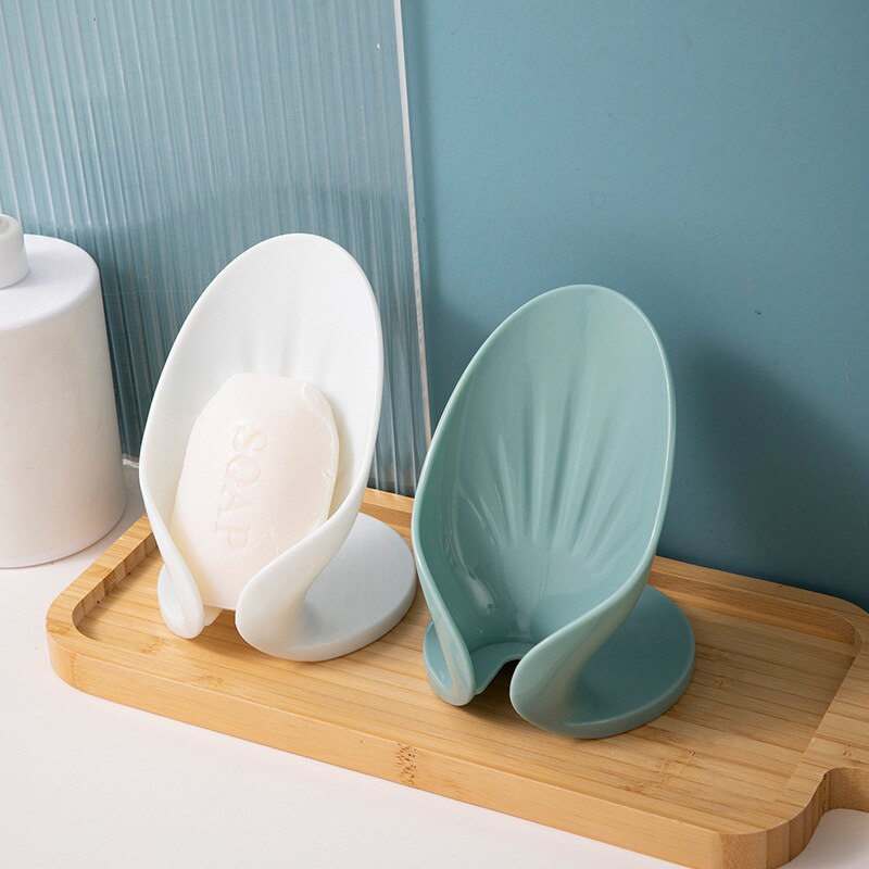 Boîte à Savon en Forme de Feuille avec Écoulement Porte-Savon, Accessoire de Salle de Bain, pour Toilette, Buanderie, Plateau de Support, Gadget, Fourniture de Lessive