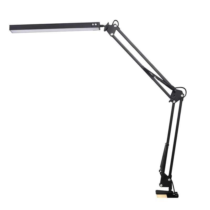 LED Desk Lamp With Clamp,Adjustable Swing Arm Desk Lamp,Modern Architect Table Lamp for Study/Reading/Office/Work(Black)