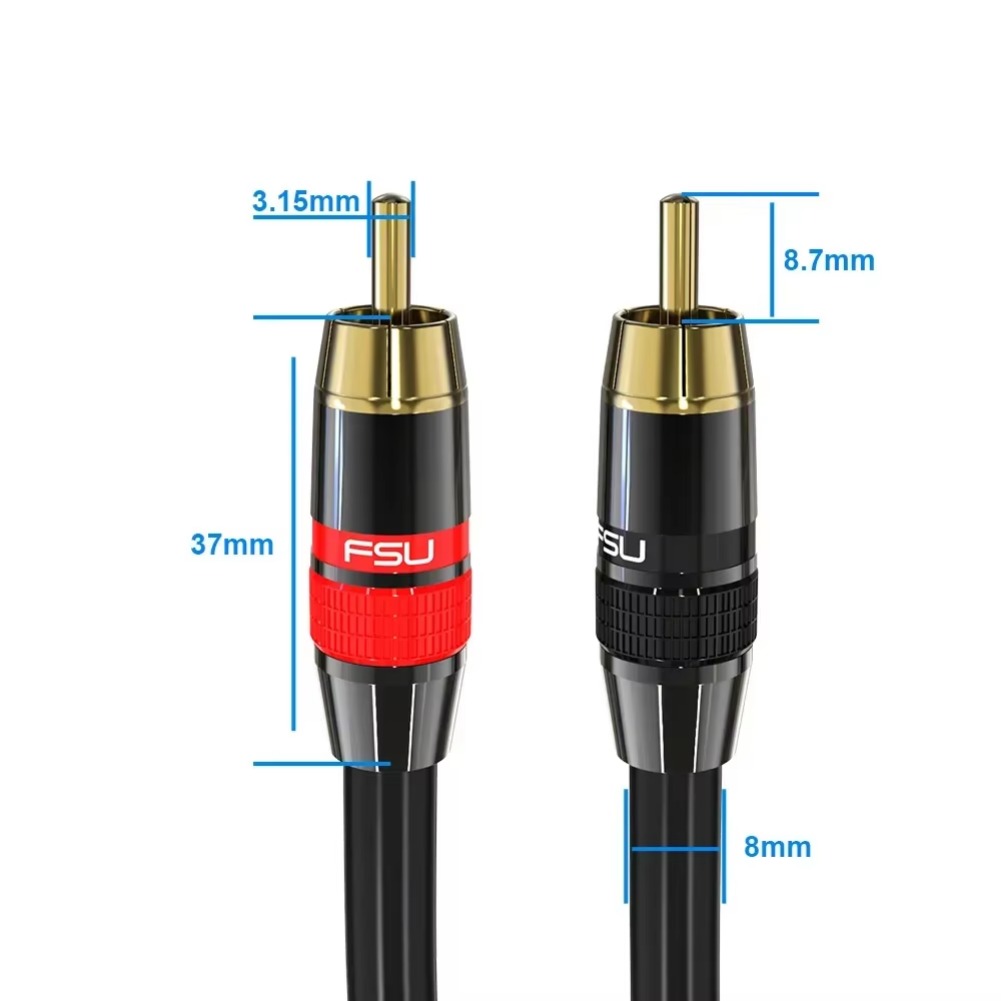 Digitale Audio RCA Kabel Premium Stereo RCA naar RCA Coaxiale SPDIF Kabel Mannelijke Luidspreker Hifi Subwoofer Kabel AV 0.5m 1m 2m 3m 5m