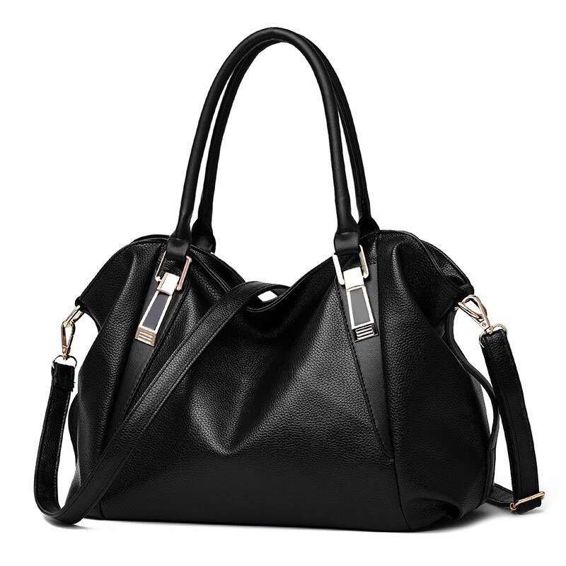 TTOU concepteur femmes sac à main femme sacs en cuir PU sacs à main dames Portable sac à bandoulière bureau dames Hobos sac fourre-tout: Black