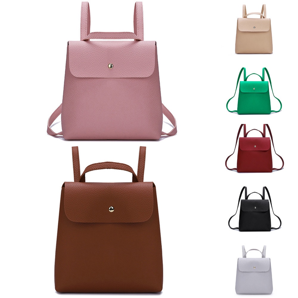 Femmes Mini sac à dos couleur Pure sacs à dos en cuir pour adolescentes femme école sac à bandoulière sac à dos mochila # T5P