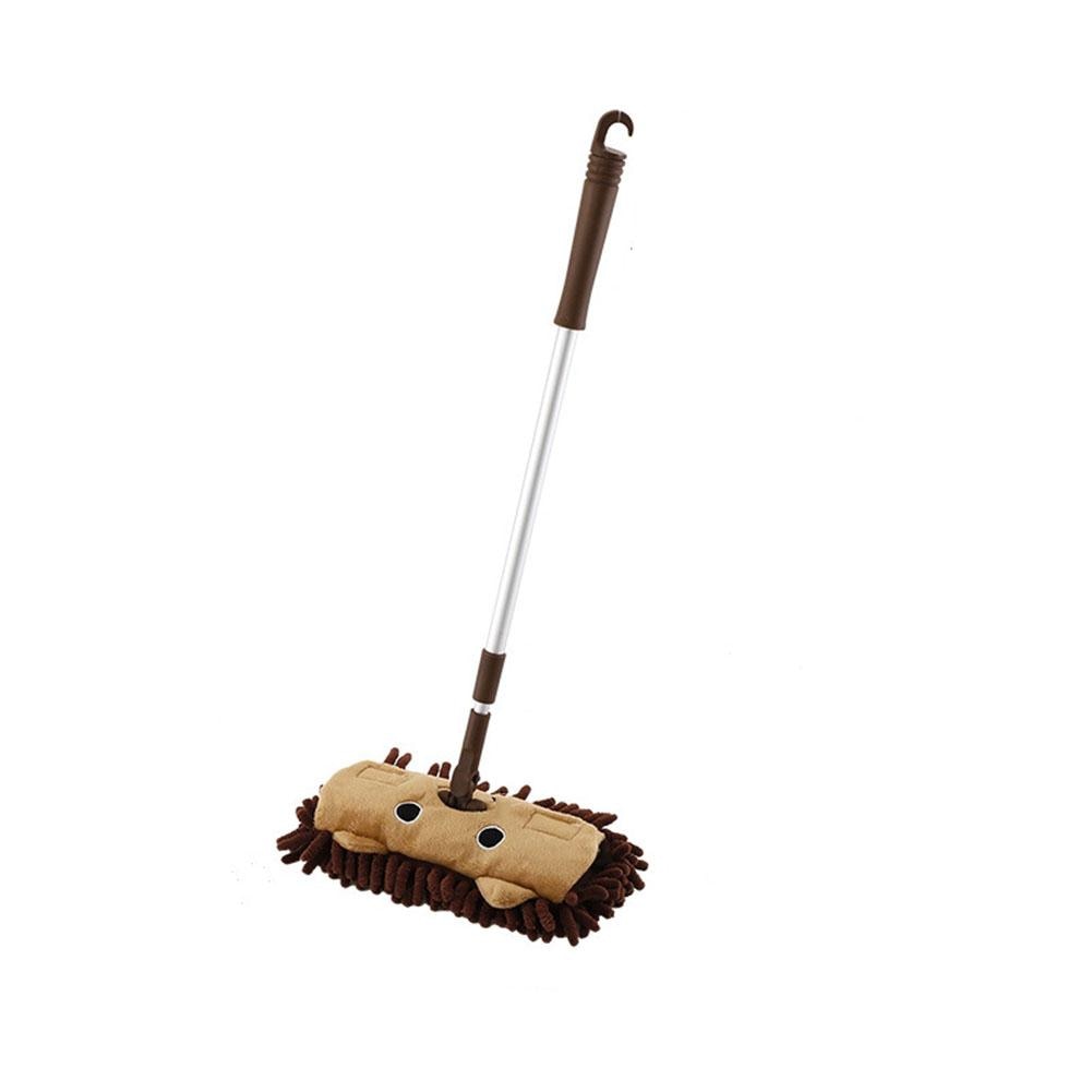 Los niños estirable piso Herramientas de limpieza RP escoba recogedor jugar casa de Juguetes: Brown mop