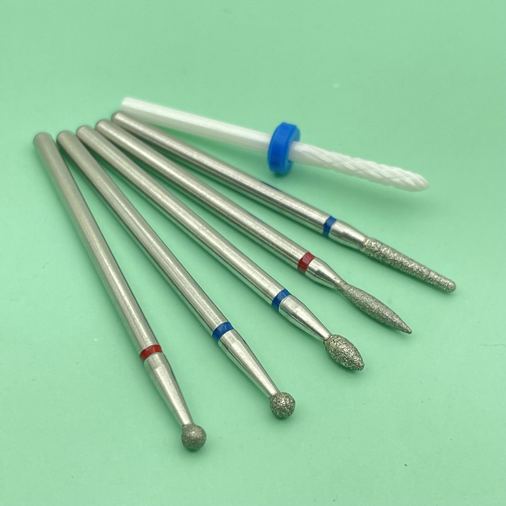6 uds fresa para manicura diamante cerámica brocas para uñas fresas quitar juego de brocas para uñas Gel máquina herramientas eléctricas para manicura