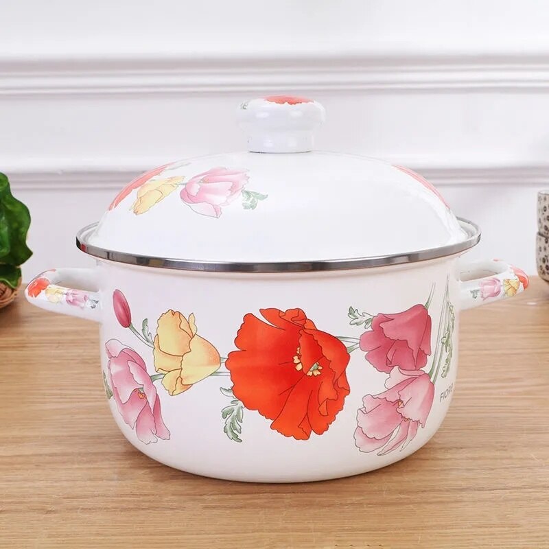 Casserole Cooking Pot Enamel Soup Stew Soup Cook Pot Kitchen Utensil 4 Litre Kitchen Utensil Home Daily Use Ceramic Cookware
