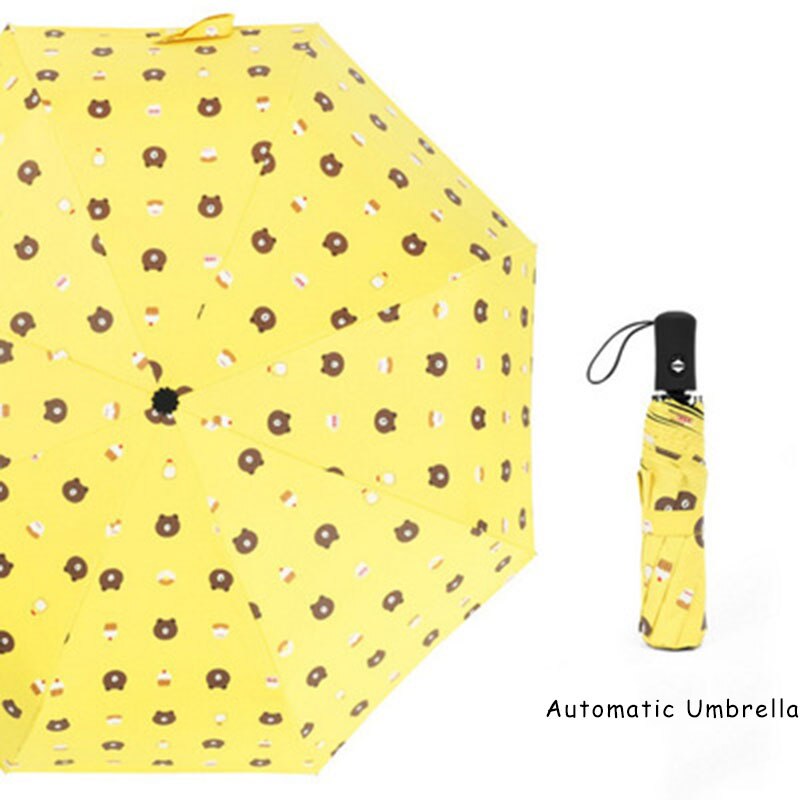 Uv Umbrella Rain Women Automatic Rain Umbrellas For Kids Girl Cute Parasol Clear Men Idea Folding Beach Useful Animal Fruit: Vitality Yellow 2