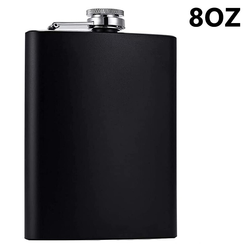 7oz 8oz bærbar hoftekolbe i rustfritt stål flagon whisky vingryte lærdeksel flaske trakt reise tur drinkware vinkopp: naken hoftekolbe c
