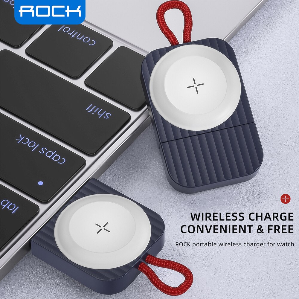 ROCK Wireless Charger for Apple Watch Series 7 6 5 4 3 Portable Magnetic Qi Wireless USB Fast Charging Dock for iWatch SE 2 1
