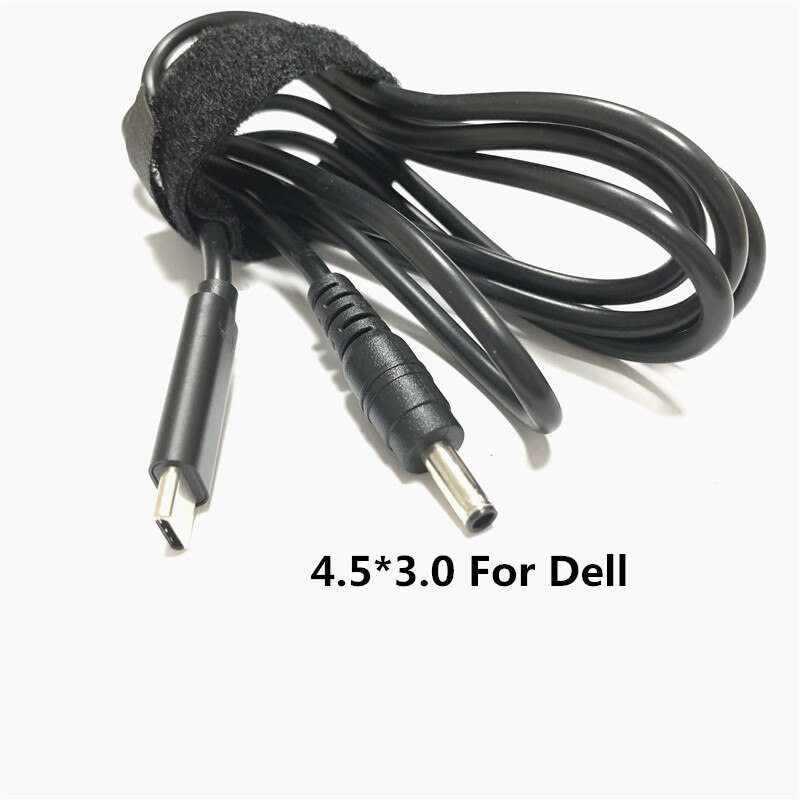 65w usb type-c laptop power adapter charging cable dc jack plug dual e-mark chip converter for hp, lenovo, and dell laptops: 4.5-3.0mm for dell