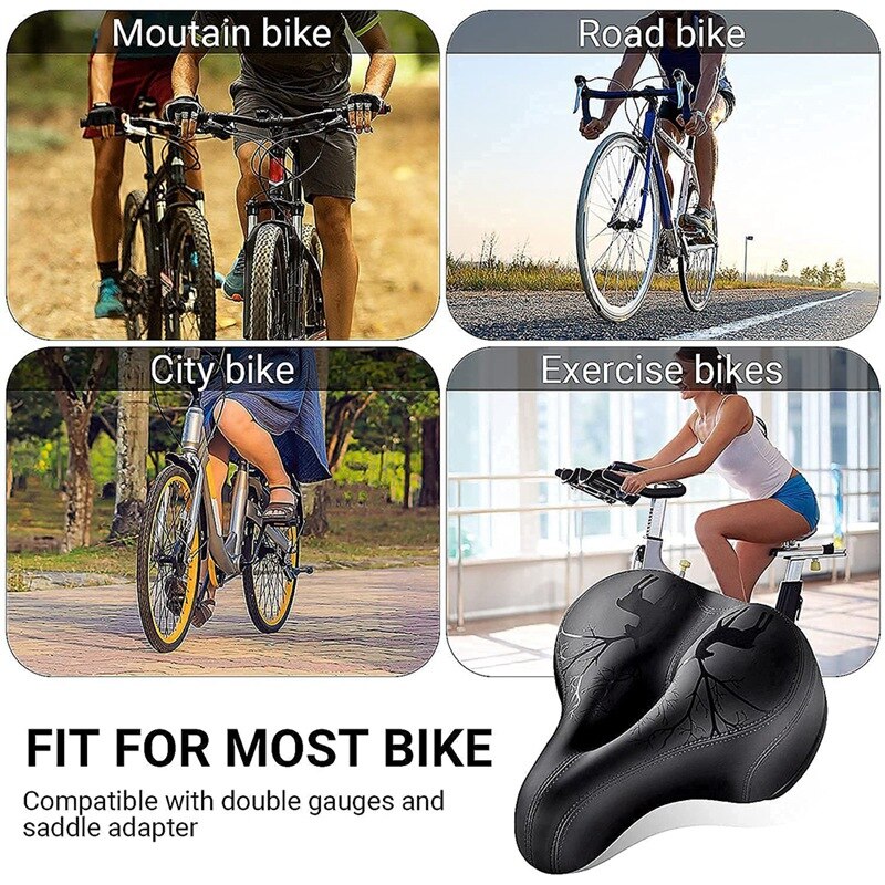 Siège de vélo en polyuréthane Extra doux et large, selle de vélo pour femmes et hommes plus confortable, siège de vélo étanche