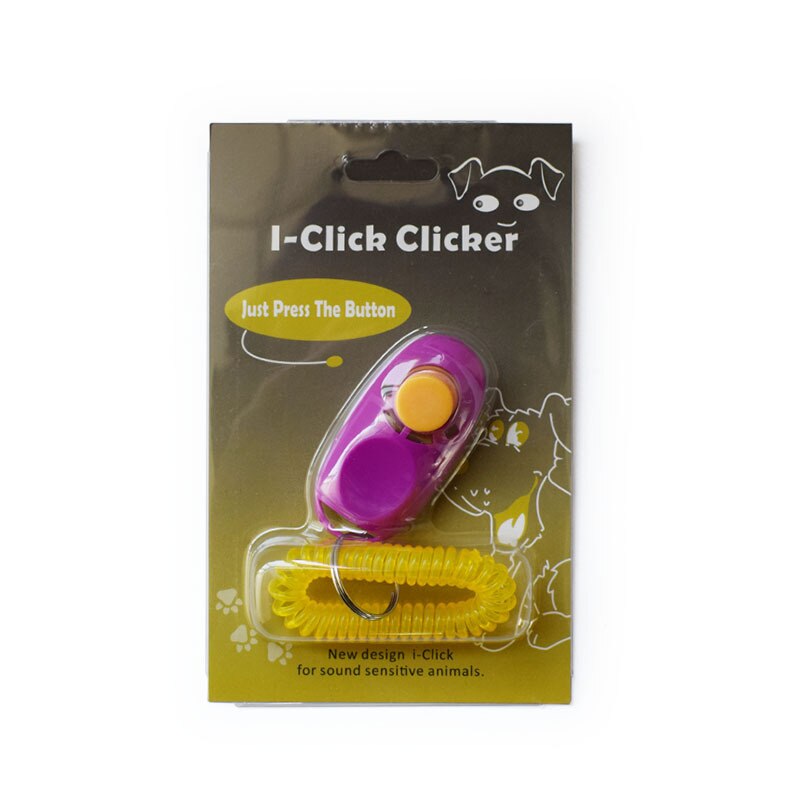 1PC Portable Pet Clicker Whistle Training Guide Wrist Band Delicate Pets Dog Cat Button Trainer Pet Dog Supplies: purple