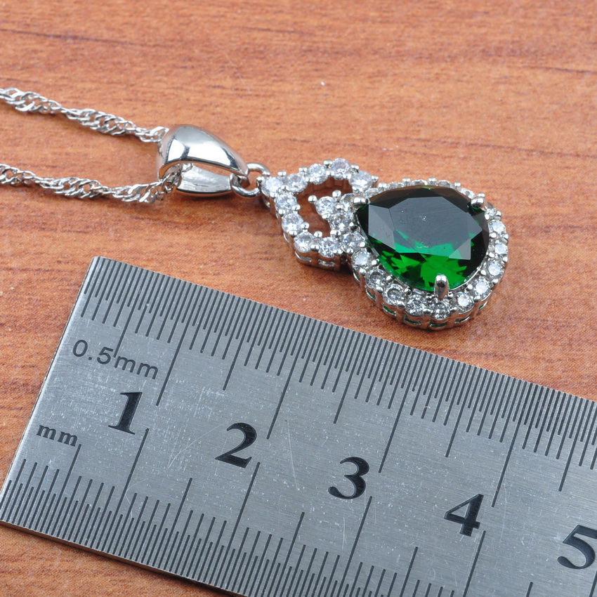 Conjunto de joias de casamento estilo russo para mulheres, cor prata, colar, cristal, brincos, anel, joias de moda dubai, js0324