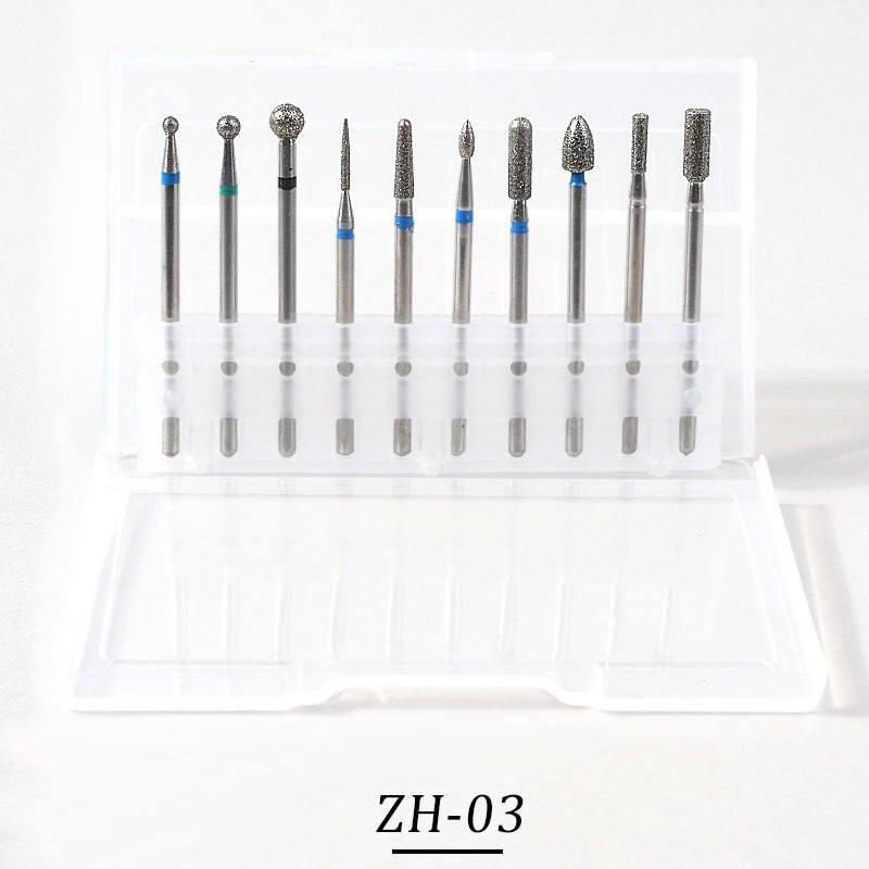 10 Pcs/Set Carbide Nail Drill Bit Tungsten Steel Punte Fresa Unghie Accessories Heads Sanding for Nails Art: gj0286-03