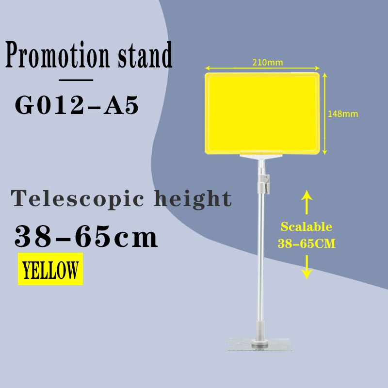 A5Vertical Bewegwijzering Fruit Winkel Display Magazijn Billboard Supermarkt Prijskaartje Plank Beugel Prijskaartje Display Stand: Yellow