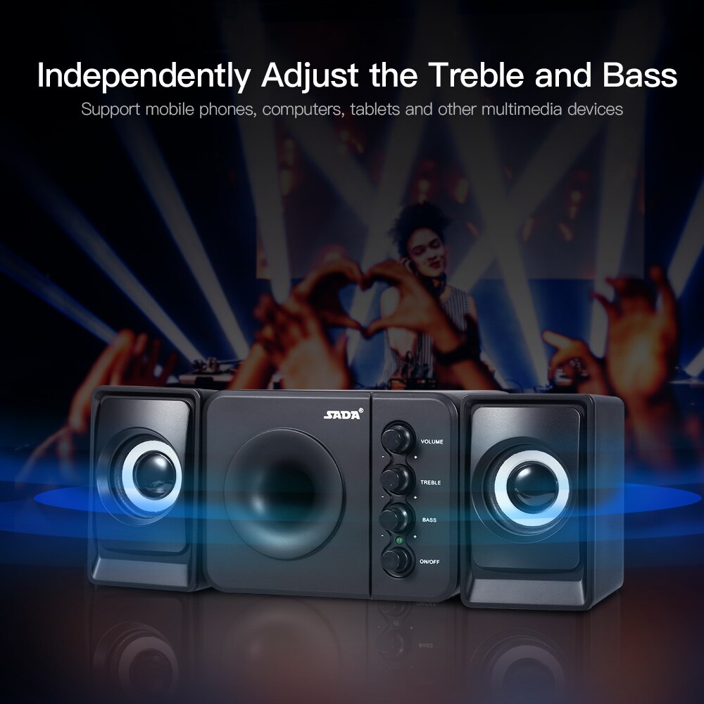 D-205 Actieve Luidspreker Computer Speaker Stereo Input Speaker Usb-Aangedreven Speaker 3.5Mm Audio Speaker Black