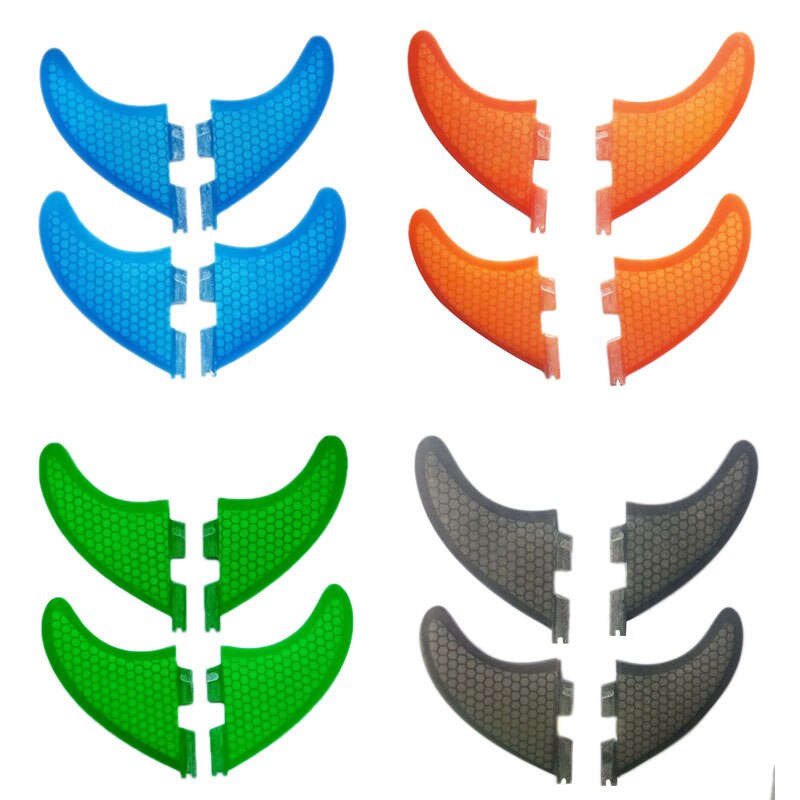 Quad fin Surfboard Fins 4PCS Set for FCS II box G5 +G3 size fiberglass Honeycomb with carbon M +S size FCS Fins surf Fin