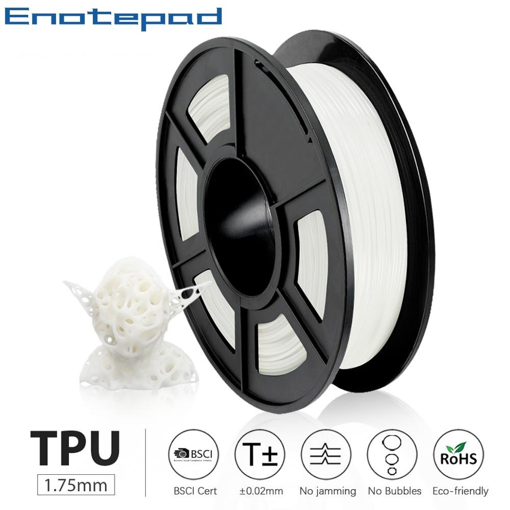 Enotepad TPU Flexible Filament 1.75mm 0.5 Kg Colorful 3d Printer High Filament With Vacuum Packaging For FDM 3d Printer: FLEXIBLE-WHITE