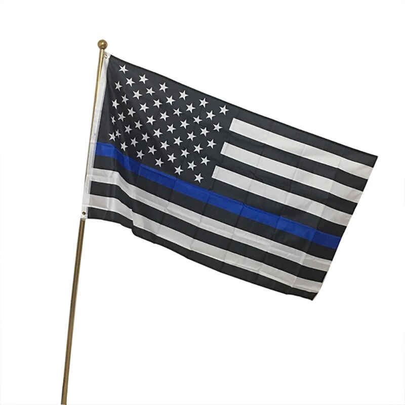 Blau Schwarz Amerikanische Flagge Blau Linie UNS Flagge Für Unterstützung Polizei Und Polizeibeamte