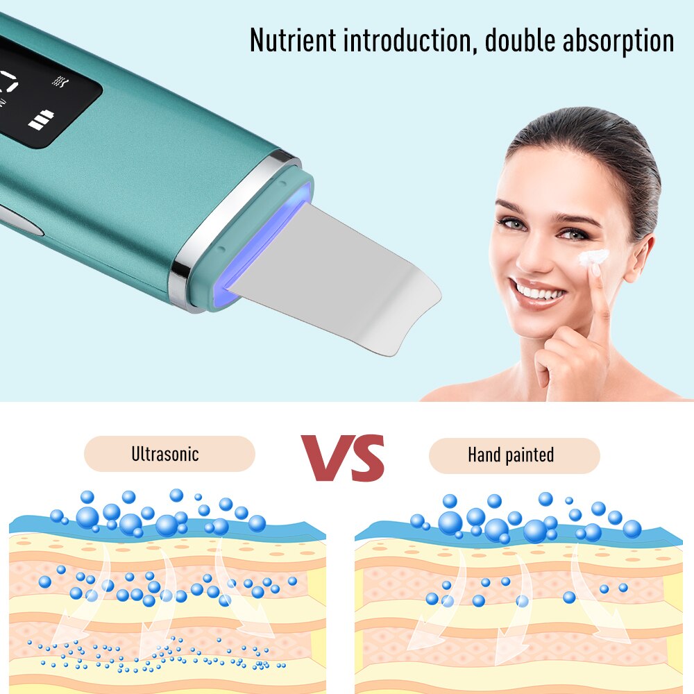 Ultrasonic Face Cleaner Skin Scrubber Ultrasound Vibration Massager Ultrasound Peeling Clean Tone Lift Scrubber