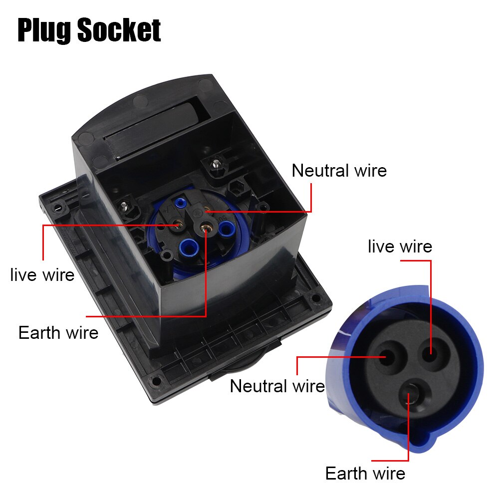Caravan Plug Kampeerauto Marine Externe Flush Haak Up Camper Belangrijkste Inlaat Socket 220V-240V 16A Plug socket Camper Accessoires