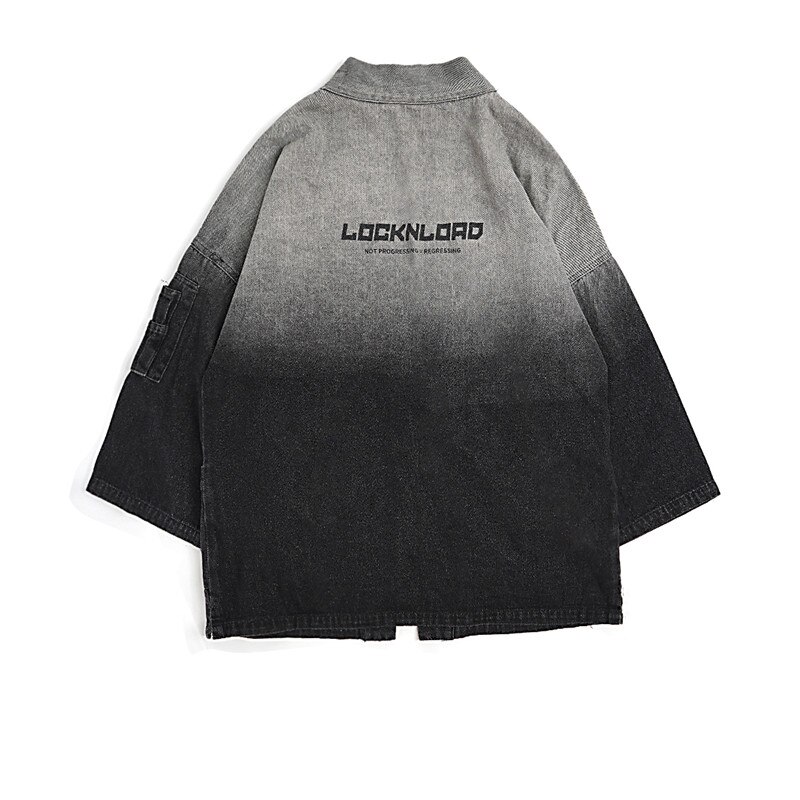 Ropa informal japonesa para hombre, Chaqueta tipo Kimono, cárdigan de estilo Hip Hop, vaqueros de estilo japonés, chaqueta informal de Harajuku con bolsillo y cremallera