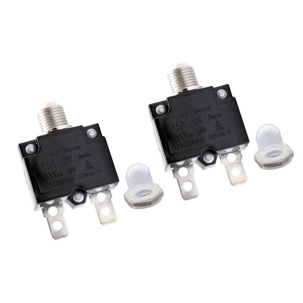 Pair 15Amp Circuit Breaker Thermal Breaker Thermal Protector Switch for Generator
