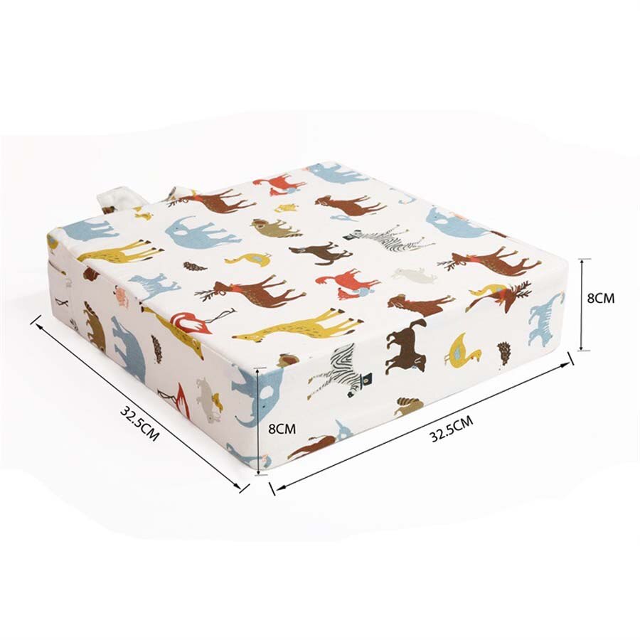 Babyverhoger kussen cotto 8cm cartoon dieren stoelverhoger antislip verwijderbaar wasbaar kinderstoelkussen