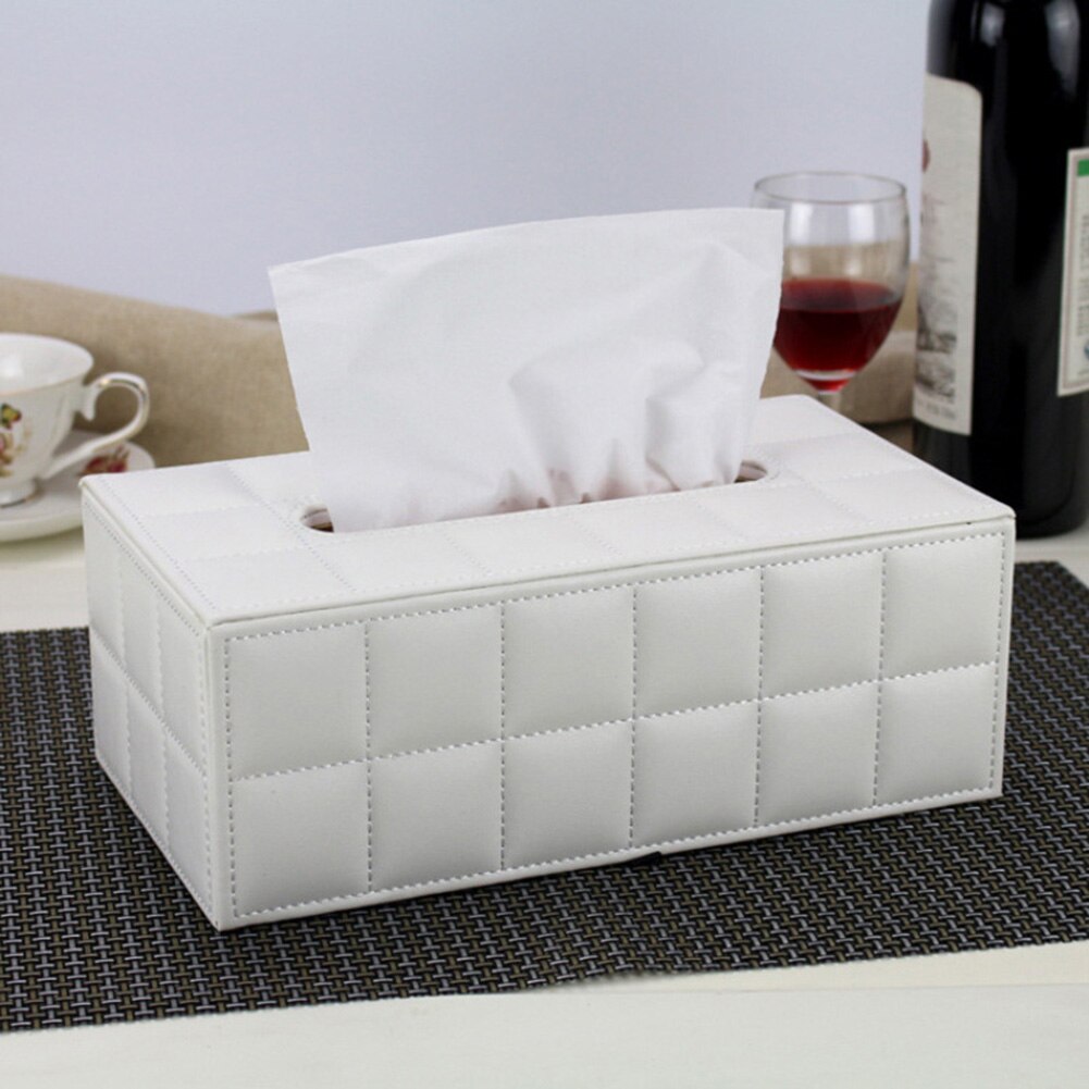 Faux Leather Tissue Case Box Container Rectangle Paper Holder Tissue Dispenser Storage Box Car Home Decor Holder For Home Car