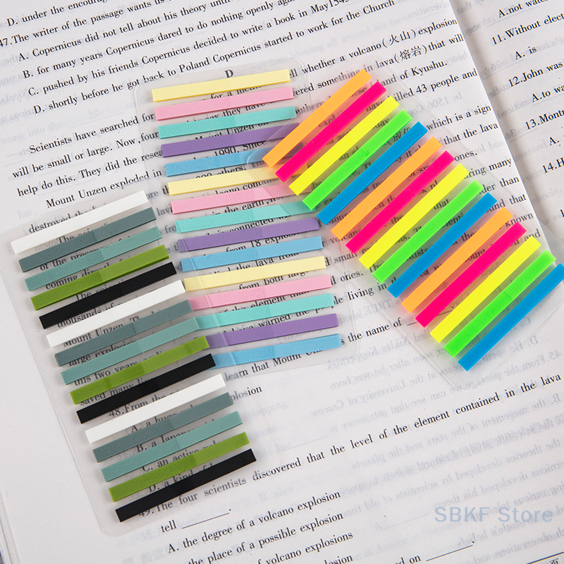300 stuks beschrijfbare kleurstickers transparante fluorescerende strip indexsticker