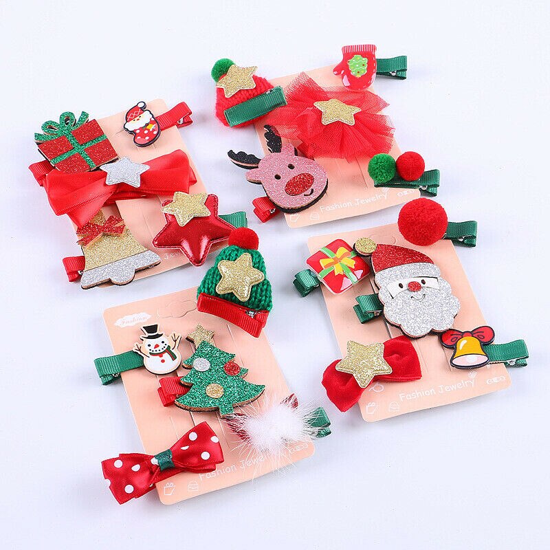 Vrouwen meisjes schattige kerst haarspelden haarspeldjes cartoon hoofddeksels kinderen haarspeldjes peuters bedel sieraden haaraccessoires