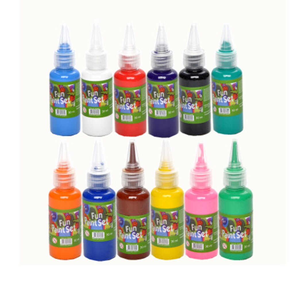 12 Color 360ml Wall Painting Art Supplies Multicolor Pigment Non Neon Washable Finger Paints Set Liquid Drawing Graffiti Paint: Default Title