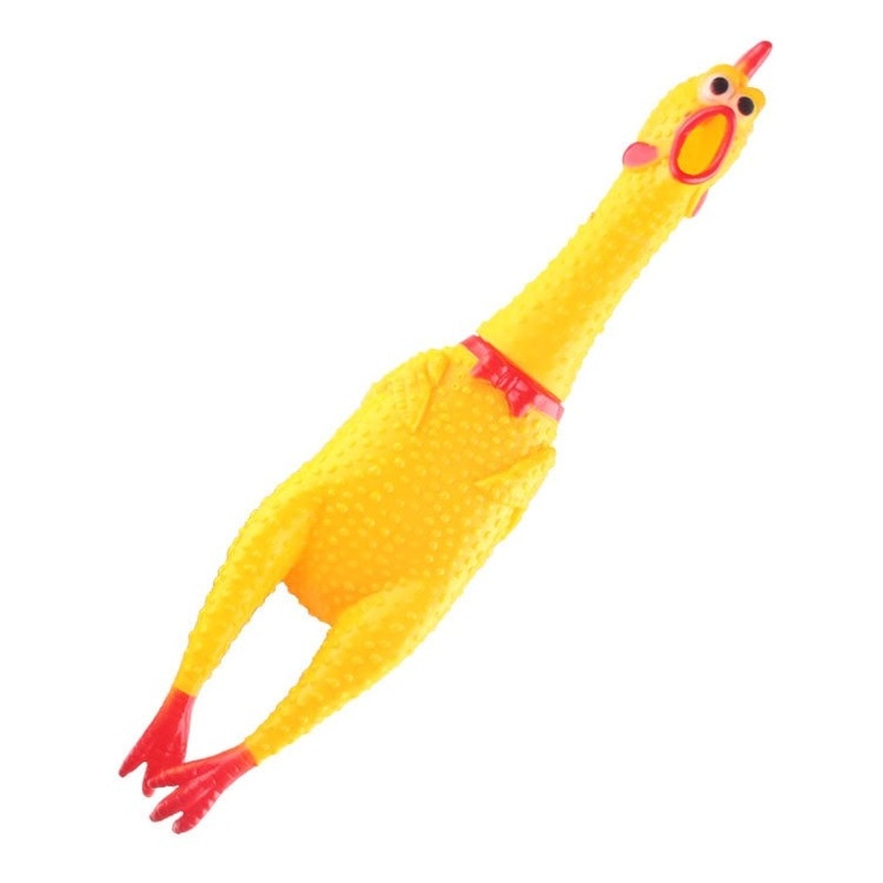 Screaming Chicken Pet Dog Toy Squeeze Squeaking Screaming Funny Toy Dog's Safe Rubber Molar Chewing Toy Vent Chicken