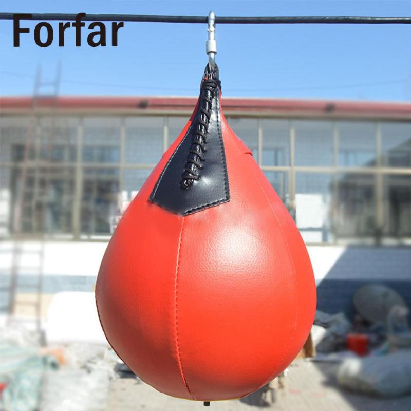 Boxeo pera PU golpe giratorio bolsa de boxeo ejercicio Speedball velocidad pelota para hacer ejercicio: red