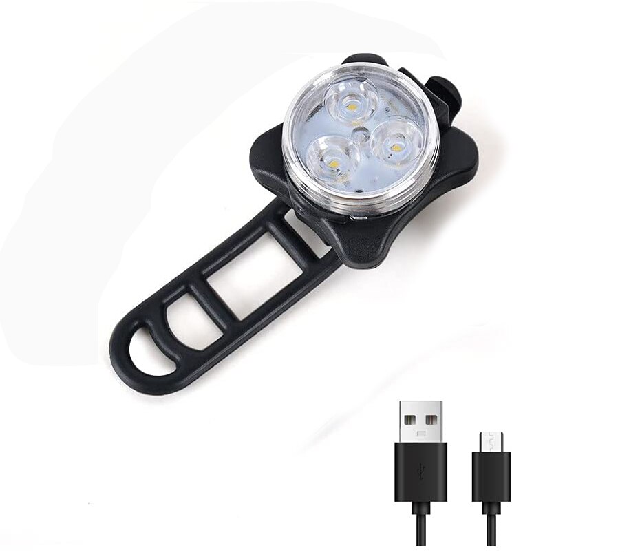 Led cykellygte usb genopladeligt cykellygtesæt for og bag lithiumbatteri 4 lystilstandsmuligheder cykellygter: Forlygter