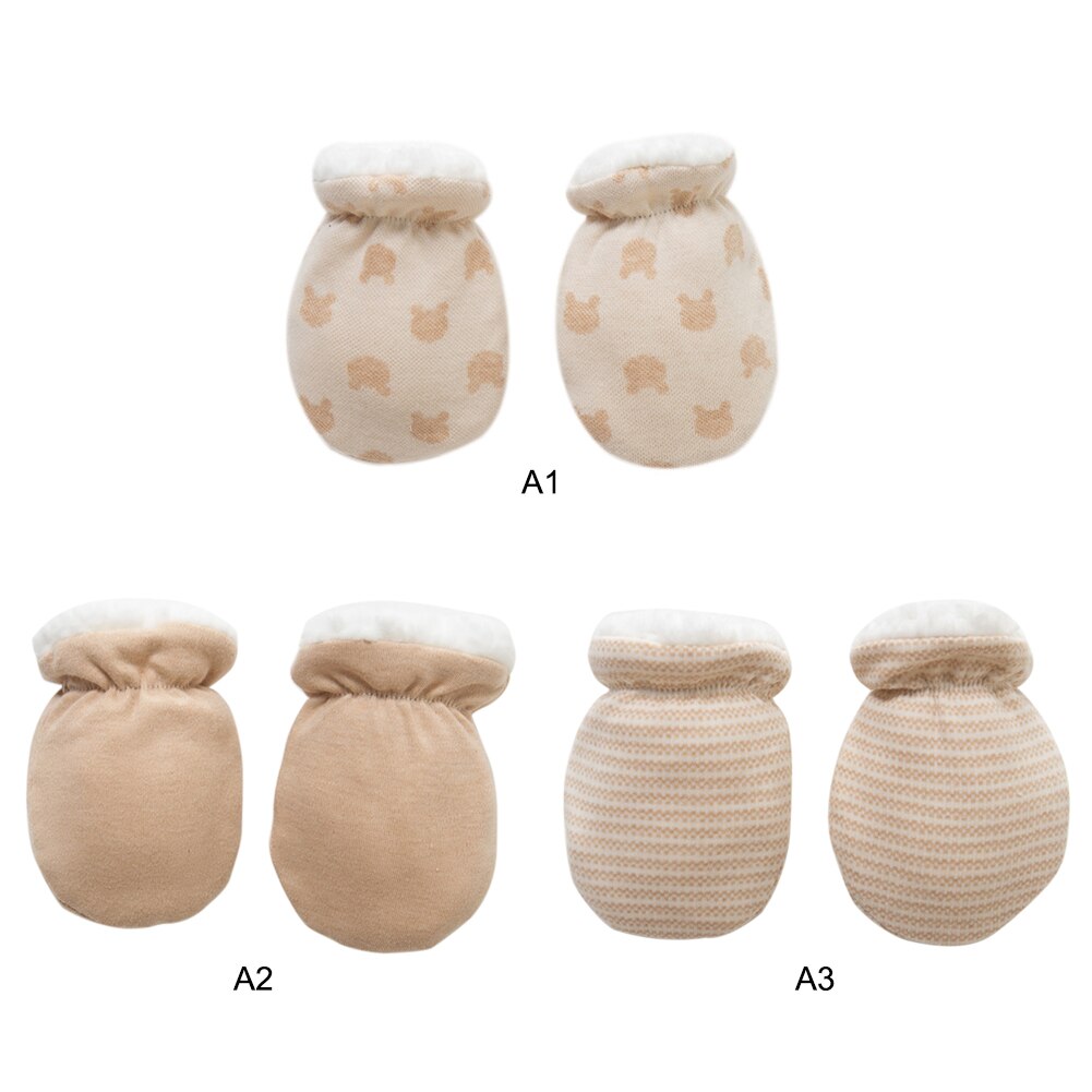 1 Pair Newborn Baby Cotton Gloves Anti-grab Mittens Infant Winter Thickening Warm Fleece Hand Warmer Gloves for Baby Kids