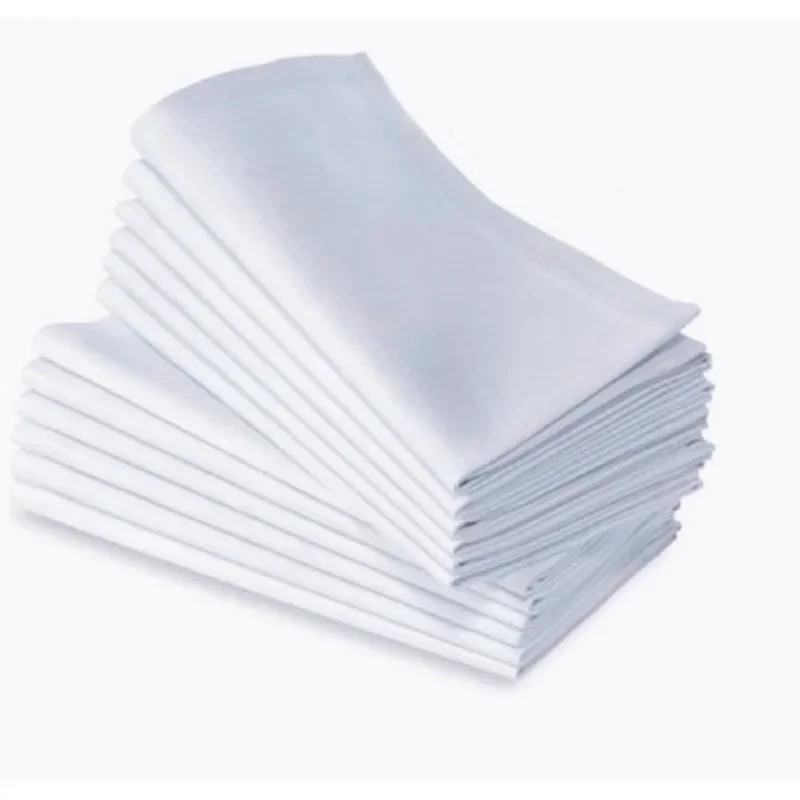12 st 100%  bomullsrestaurangmiddagsdukar linne vita 50 x 50cm premium hotellservetter