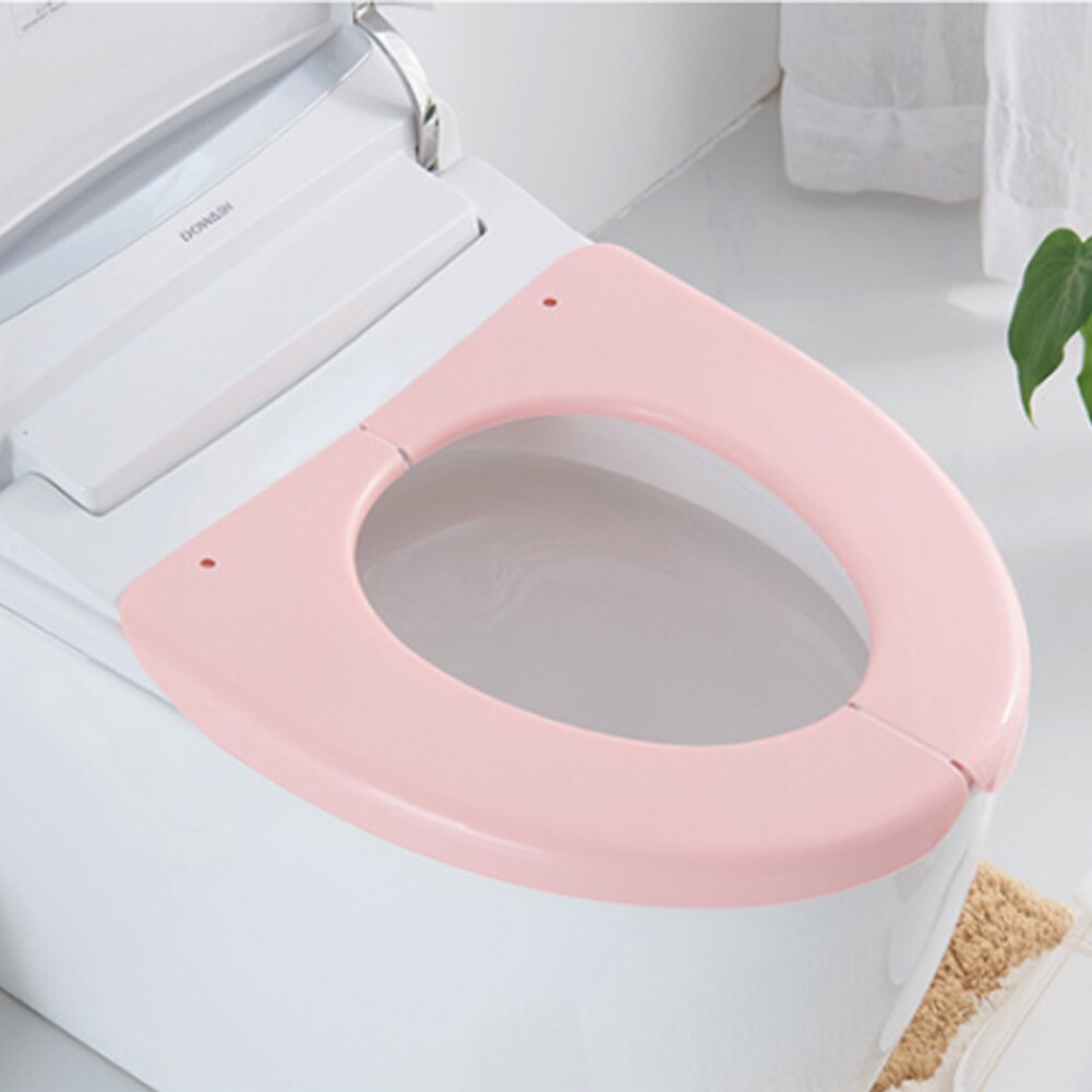 Foldable Plastic Toilet Seat Cover Mats Waterproof Portable Travel Toilet Case Home Bathroom Closestool Protector WC Cover