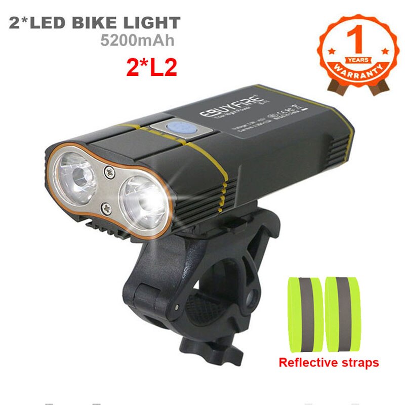 6000LM Bicycle Light 2x XML-L2 LED Bike Light With USB Rechargeable Battery Cycling Front Light +Handlebar Mount: SetI L2xLeggings